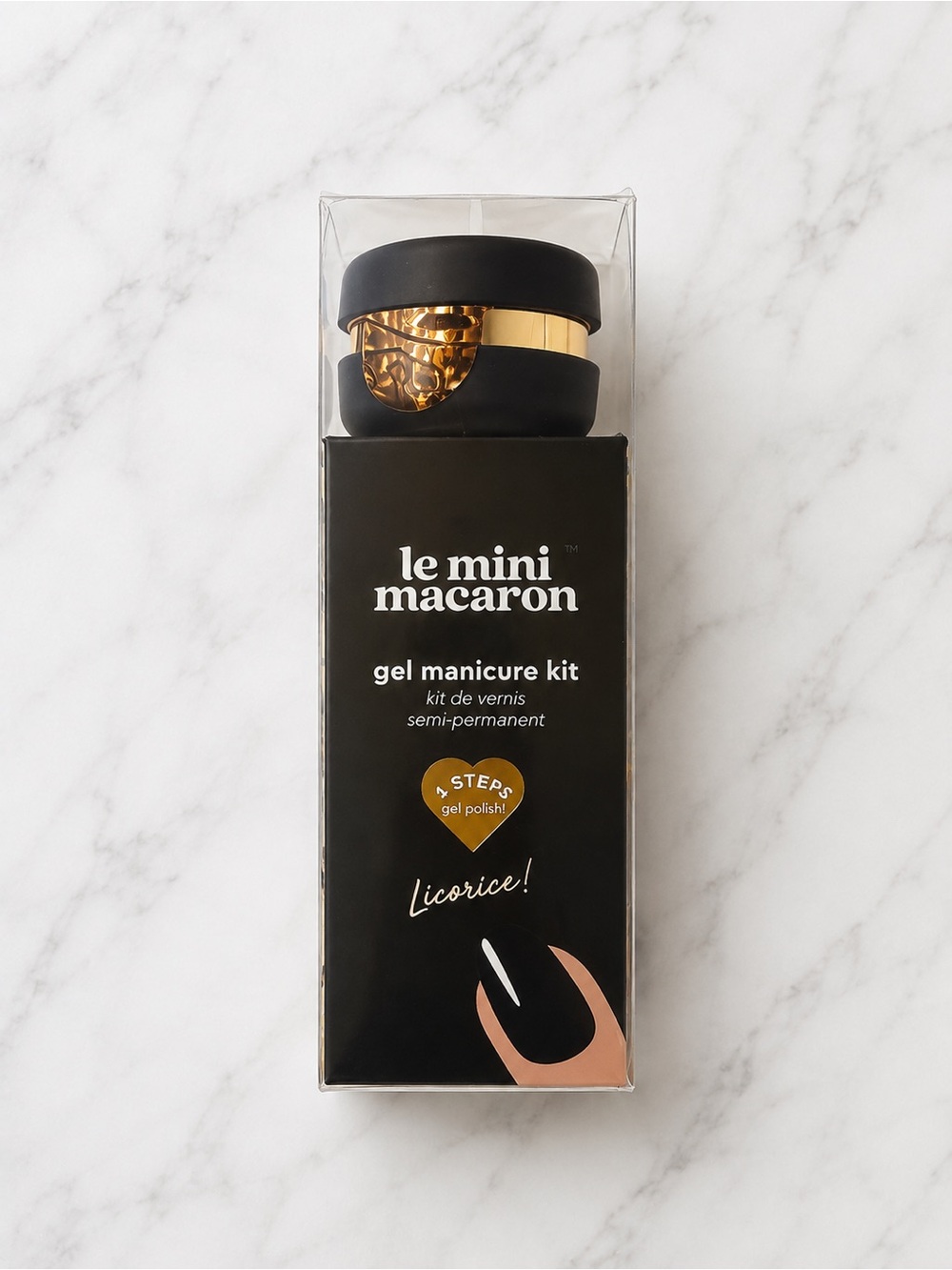Le Mini Macaron Gel Manicure Kit - Licorice Black